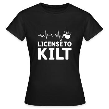 Costume de kilt écossais Saying - Jupe écossaise - T-shirt Femme - noir - Devant - AI Model Female 172 dark (172cm)