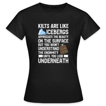Costume de kilt écossais Saying - Jupe écossaise - T-shirt Femme - noir - Devant - AI Model Female 172 dark (172cm)