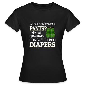 Costume de kilt écossais Saying - Jupe écossaise - T-shirt Femme - noir - Devant - AI Model Female 172 dark (172cm)