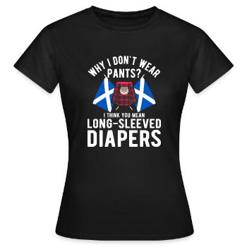 Costume de kilt écossais Saying - Jupe écossaise - T-shirt Femme - noir - Devant - AI Model Female 172 dark (172cm)