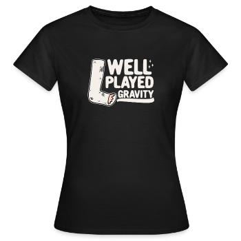Gebrochenes Bein Spruch - Fraktur Gipsbein - Frauen T-Shirt - Schwarz - Vorne - AI Model Female 172 dark (172cm)