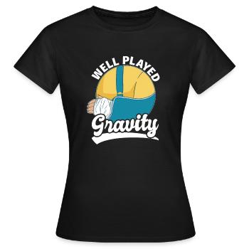 Gebrochener Arm Spruch - Fraktur Gipsarm - Frauen T-Shirt - Schwarz - Vorne - AI Model Female 172 dark (172cm)