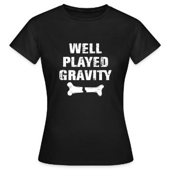 Gebrochener Arm Spruch - Fraktur Gipsarm - Frauen T-Shirt - Schwarz - Vorne - AI Model Female 172 dark (172cm)