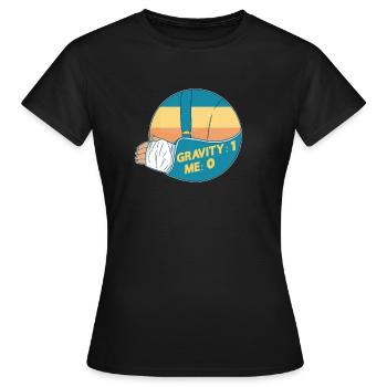 Gebrochener Arm Spruch - Fraktur Gipsarm - Frauen T-Shirt - Schwarz - Vorne - AI Model Female 172 dark (172cm)