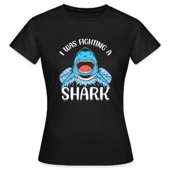 Gebrochenes Bein Spruch - Fraktur Gipsbein - Frauen T-Shirt - Schwarz - Vorne - AI Model Female 172 dark (172cm)