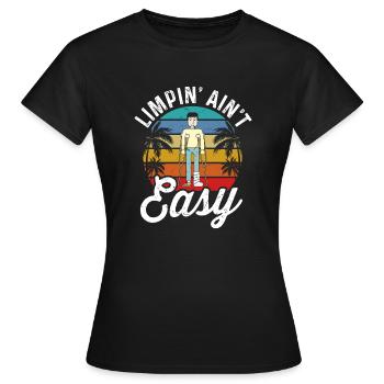 Gebrochenes Bein Spruch - Fraktur Gipsbein - Frauen T-Shirt - Schwarz - Vorne - AI Model Female 172 dark (172cm)