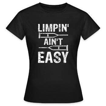 Gebrochenes Bein Spruch - Fraktur Gipsbein - Frauen T-Shirt - Schwarz - Vorne - AI Model Female 172 dark (172cm)