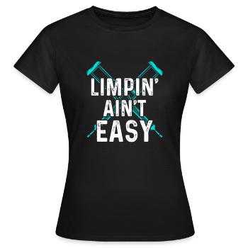 Gebrochenes Bein Spruch - Fraktur Gipsbein - Frauen T-Shirt - Schwarz - Vorne - AI Model Female 172 dark (172cm)