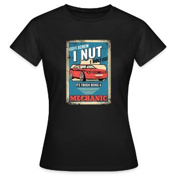 I Screw I Nut I Bolt Mechaniker Reparaturwerkzeug - Frauen T-Shirt - Schwarz - Vorne - AI Model Female 172 dark (172cm)