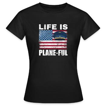 Airline Pilot Aviation Flugkapitän Jumbo Jet - Frauen T-Shirt - Schwarz - Vorne - AI Model Female 172 dark (172cm)