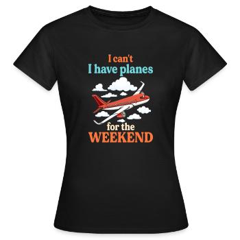 Airline Pilot Aviation Flugkapitän Jumbo Jet - Frauen T-Shirt - Schwarz - Vorne - AI Model Female 172 dark (172cm)