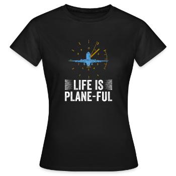Airline Pilot Aviation Flugkapitän Jumbo Jet - Frauen T-Shirt - Schwarz - Vorne - AI Model Female 172 dark (172cm)