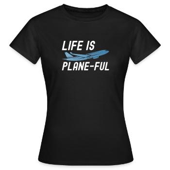 Airline Pilot Aviation Flugkapitän Jumbo Jet - Frauen T-Shirt - Schwarz - Vorne - AI Model Female 172 dark (172cm)