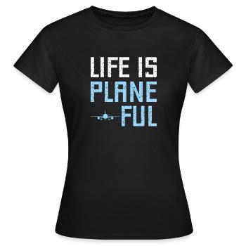 Airline Pilot Aviation Flugkapitän Jumbo Jet - Frauen T-Shirt - Schwarz - Vorne - AI Model Female 172 dark (172cm)