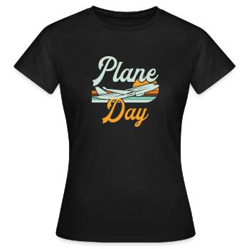 Capitaine pilote de ligne Jumbo Jet - T-shirt Femme - noir - Devant - AI Model Female 172 dark (172cm)