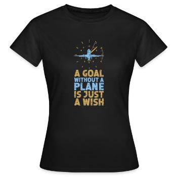 Capitaine pilote de ligne Jumbo Jet - T-shirt Femme - noir - Devant - AI Model Female 172 dark (172cm)