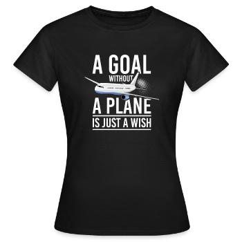 Capitaine pilote de ligne Jumbo Jet - T-shirt Femme - noir - Devant - AI Model Female 172 dark (172cm)