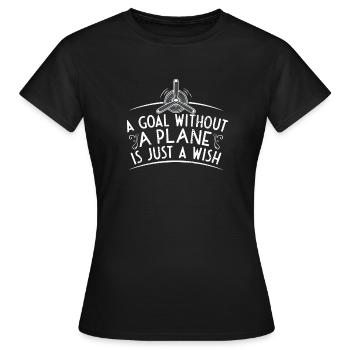 Capitaine pilote de ligne Jumbo Jet - T-shirt Femme - noir - Devant - AI Model Female 172 dark (172cm)