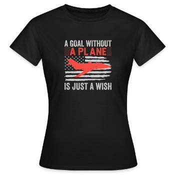 Capitaine pilote de ligne Jumbo Jet - T-shirt Femme - noir - Devant - AI Model Female 172 dark (172cm)