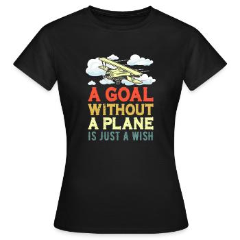 Capitaine pilote de ligne Jumbo Jet - T-shirt Femme - noir - Devant - AI Model Female 172 dark (172cm)