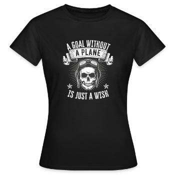 Capitaine pilote de ligne Jumbo Jet - T-shirt Femme - noir - Devant - AI Model Female 172 dark (172cm)