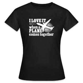 Capitaine pilote de ligne Jumbo Jet - T-shirt Femme - noir - Devant - AI Model Female 172 dark (172cm)