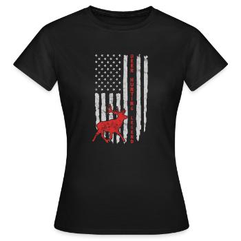 Deer Hunting Legend Red Hunting Deer Antlers - Women's T-Shirt - black - Front - AI Model Female 172 dark (172cm)