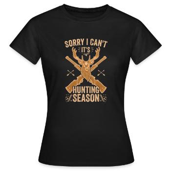 HIrschgeweih Hirschjagd Jagd Jagdsaison - Frauen T-Shirt - Schwarz - Vorne - AI Model Female 172 dark (172cm)