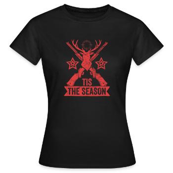 HIrschgeweih Hirschjagd Jagd Jagdsaison - Frauen T-Shirt - Schwarz - Vorne - AI Model Female 172 dark (172cm)