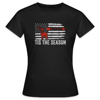 HIrschgeweih Hirschjagd Jagd Jagdsaison - Frauen T-Shirt - Schwarz - Vorne - AI Model Female 172 dark (172cm)