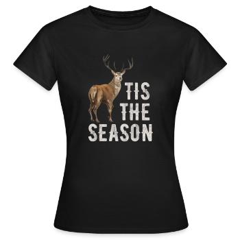 HIrschgeweih Hirschjagd Jagd Jagdsaison - Frauen T-Shirt - Schwarz - Vorne - AI Model Female 172 dark (172cm)