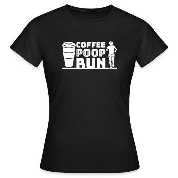 Coffee Poop Run Laufen Running - T-shirt Femme - noir - Devant - AI Model Female 172 dark (172cm)