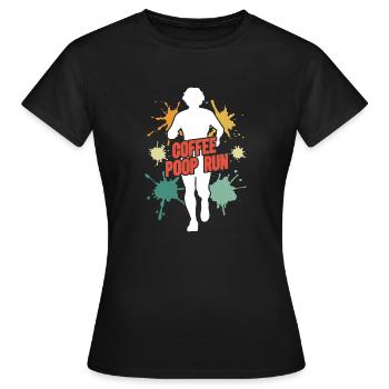 Coffee Poop Run Funny Runner Marathon - T-shirt Femme - noir - Devant - AI Model Female 172 dark (172cm)