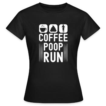 Coffee Poop Run Funny Runner Marathon - T-shirt Femme - noir - Devant - AI Model Female 172 dark (172cm)