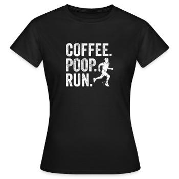 Coffee Poop Run Fun Trail Running Runners - T-shirt Femme - noir - Devant - AI Model Female 172 dark (172cm)