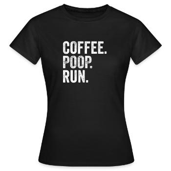 Coffee Poop Run - Entraînement de course à pied - T-shirt Femme - noir - Devant - AI Model Female 172 dark (172cm)