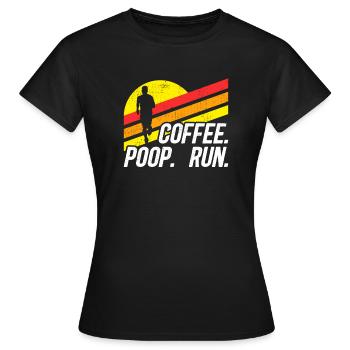 Coffee Poop Run Fun Trail Running Graphics - T-shirt Femme - noir - Devant - AI Model Female 172 dark (172cm)