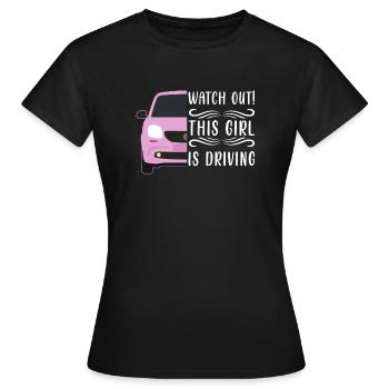 Examen du permis de conduire Examen de conduite - T-shirt Femme - noir - Devant - AI Model Female 172 dark (172cm)