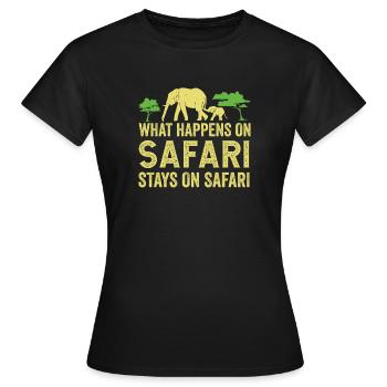 Que se passe-t-il sur Safari reste sur Safari Africa - T-shirt Femme - noir - Devant - AI Model Female 172 dark (172cm)