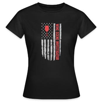 Wine Scene Investigator True Crime Lover - T-shirt Femme - noir - Devant - AI Model Female 172 dark (172cm)