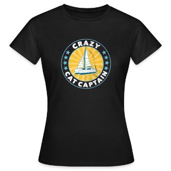 Katamaran Kapitän Segeln Segelboot - Frauen T-Shirt - Schwarz - Vorne - AI Model Female 172 dark (172cm)
