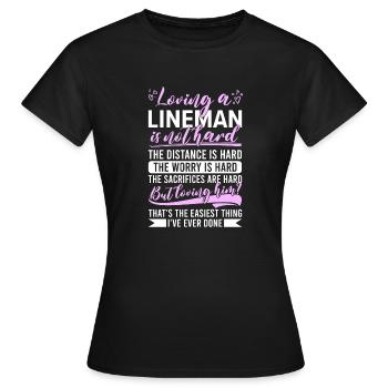 Épouse d’un électricien haute tension - T-shirt Femme - noir - Devant - AI Model Female 172 dark (172cm)