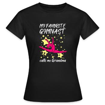 Ma gymnaste préférée m’appelle grand-mère - T-shirt Femme - noir - Devant - AI Model Female 172 dark (172cm)
