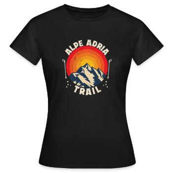 Alpenüberquerung Alpe Adria Trail Ferwanderweg - Frauen T-Shirt - Schwarz - Vorne - AI Model Female 172 dark (172cm)