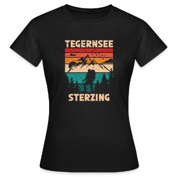 Alpenüberquerung Tegernsee Sterzing - Frauen T-Shirt - Schwarz - Vorne - AI Model Female 172 dark (172cm)