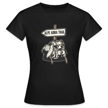 Alpenüberquerung Alpe Adria Trail Ferwanderweg - Frauen T-Shirt - Schwarz - Vorne - AI Model Female 172 dark (172cm)