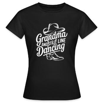 Coole Line Dance Oma. Oma hat Freude am Tanzen - Frauen T-Shirt - Schwarz - Vorne - AI Model Female 172 dark (172cm)