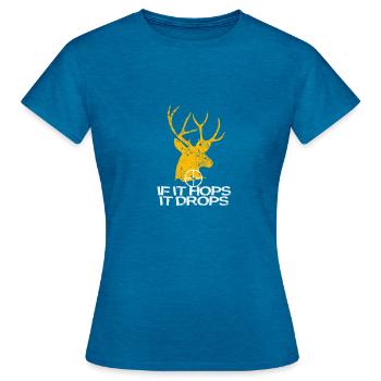 Chasse chasseur chasse papa forêt de fusil - T-shirt Femme - bleu saphir antique chiné - Devant - AI Model Female 172 dark (172cm)