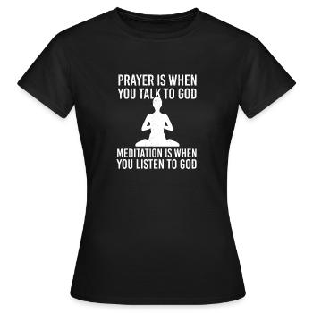 Meditation meditating yoga breathing breathing meditation - Women's T-Shirt - black - Front - AI Model Female 172 dark (172cm)