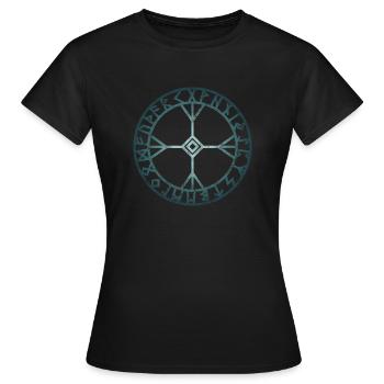 Symbol Wikinger Rune Algiz Odin Thor Loki Asgard - Frauen T-Shirt - Schwarz - Vorne - AI Model Female 172 dark (172cm)